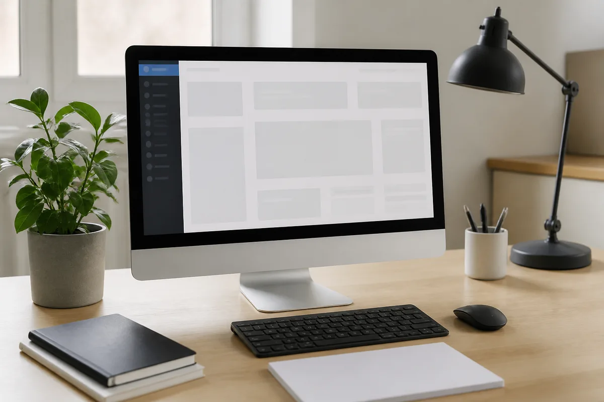 Vue simplifiée du tableau de bord WordPress avec le menu latéral et les zones principales